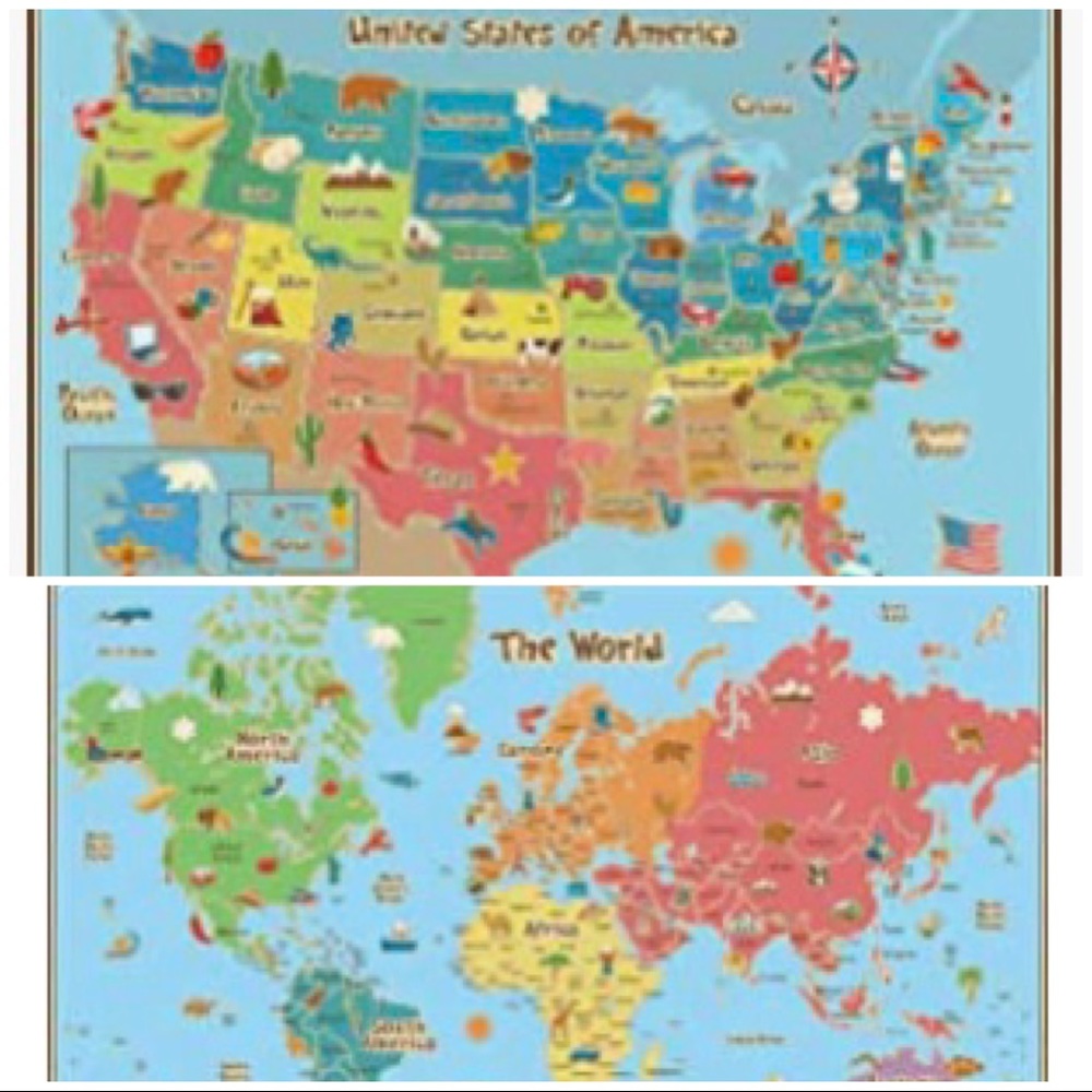 ⭐️4/$30 Dry Erase World & United States Maps